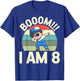 Boom I Am 8 Dabbing Boy Retro 8th Birthday Party T-Shirt - T-Shirt | Royal