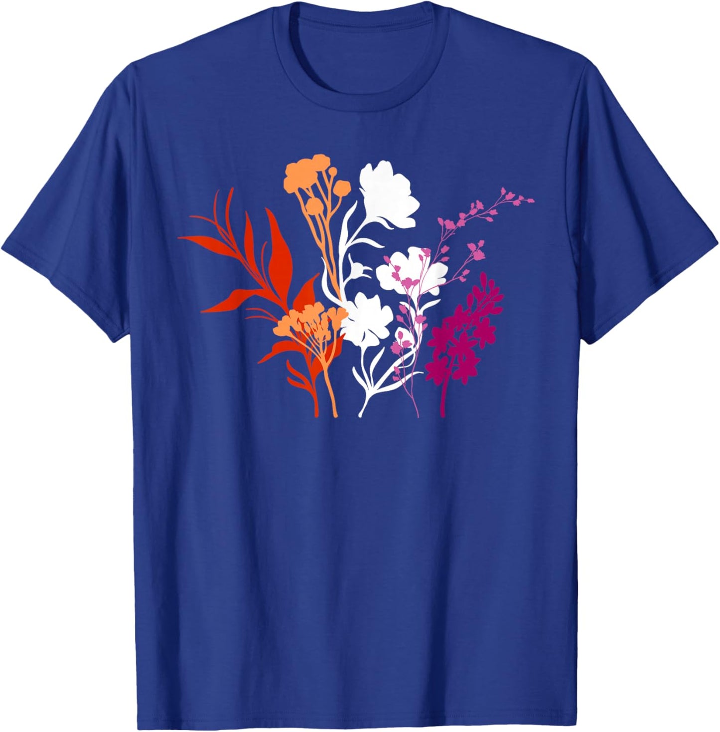 Minimalist Wildflowers Lesbian Pride Aesthetic T-Shirt - T-Shirt | Royal