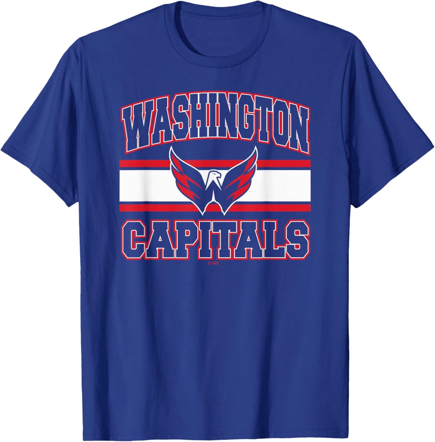 Washington Capitals Stripe Navy Officially Licensed T-Shirt - T-Shirt | Royal