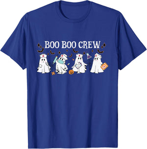 Boo Boo Crew Ghost Nurse Funny Nurse Cute Ghost Halloween T-Shirt - T-Shirt | Royal