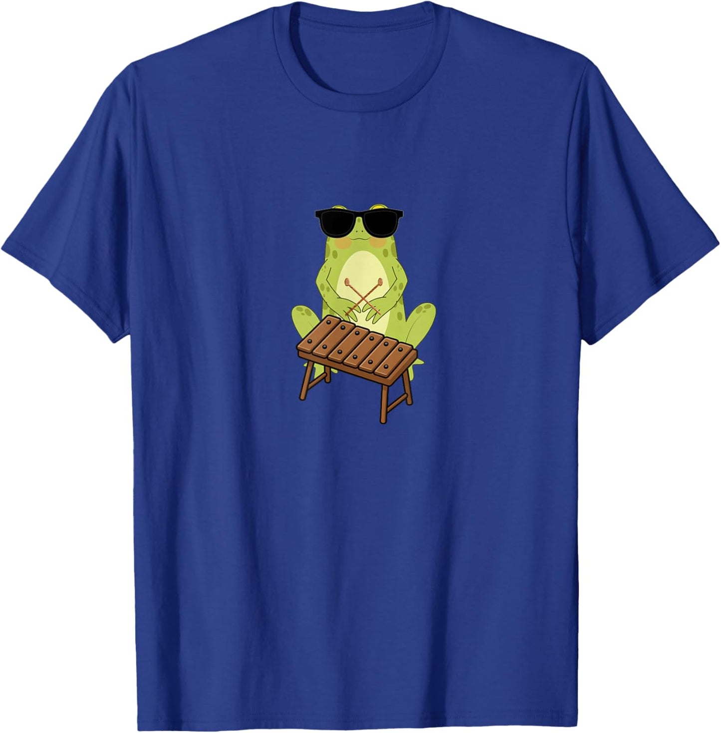 Funny Frog Wearing Sunglasses Playing Xylophone T-Shirt - T-Shirt | Royal