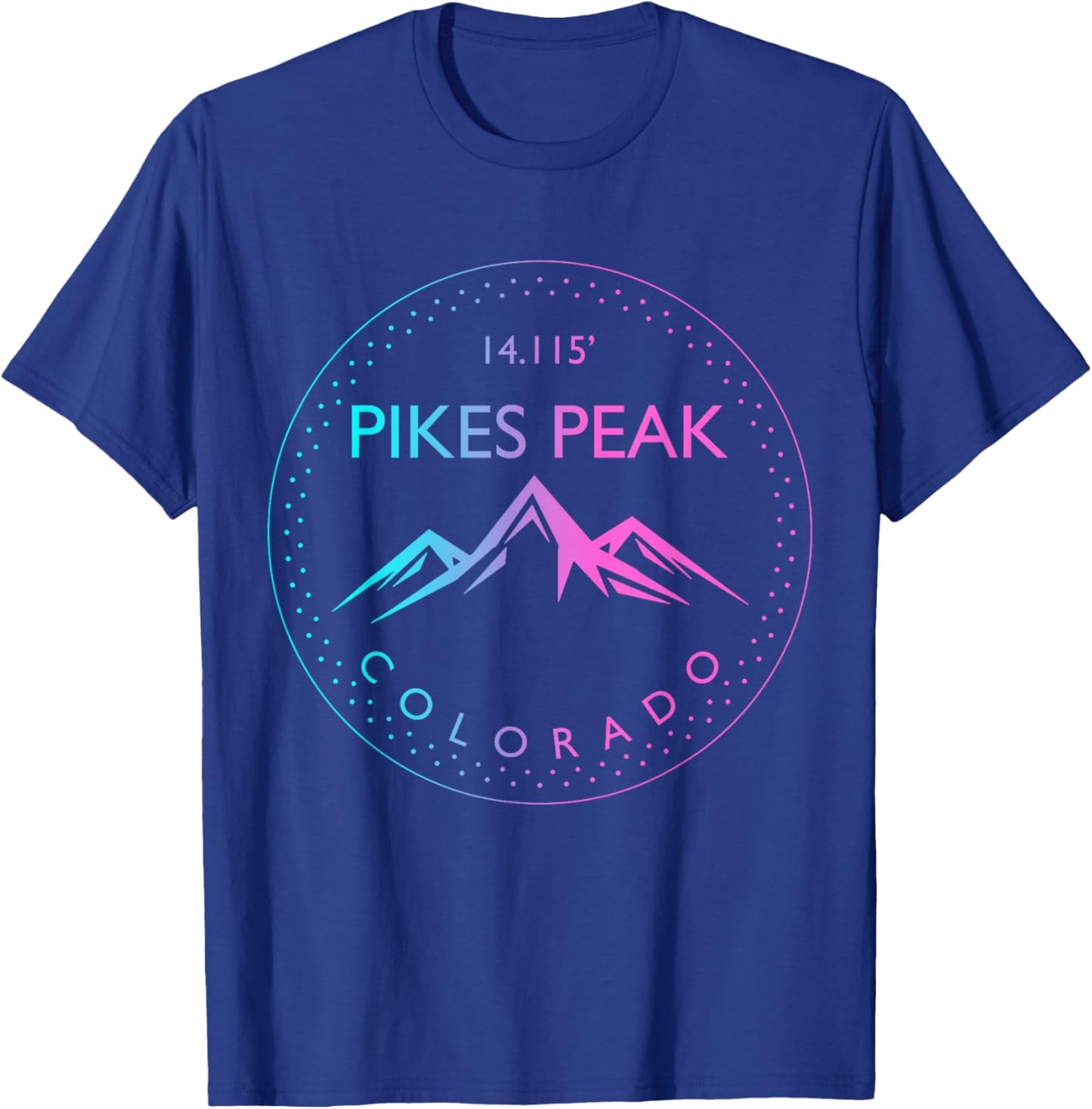 Pikes Peak Colorado Rocky Mountains Climbing Souvenirs T-Shirt - T-Shirt | Royal