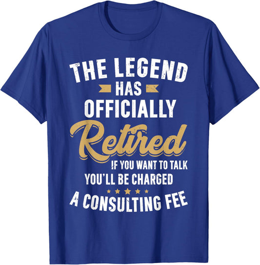 The Legend Has Officially Retired Vintage Funny Retirement T-Shirt - T-Shirt | Royal