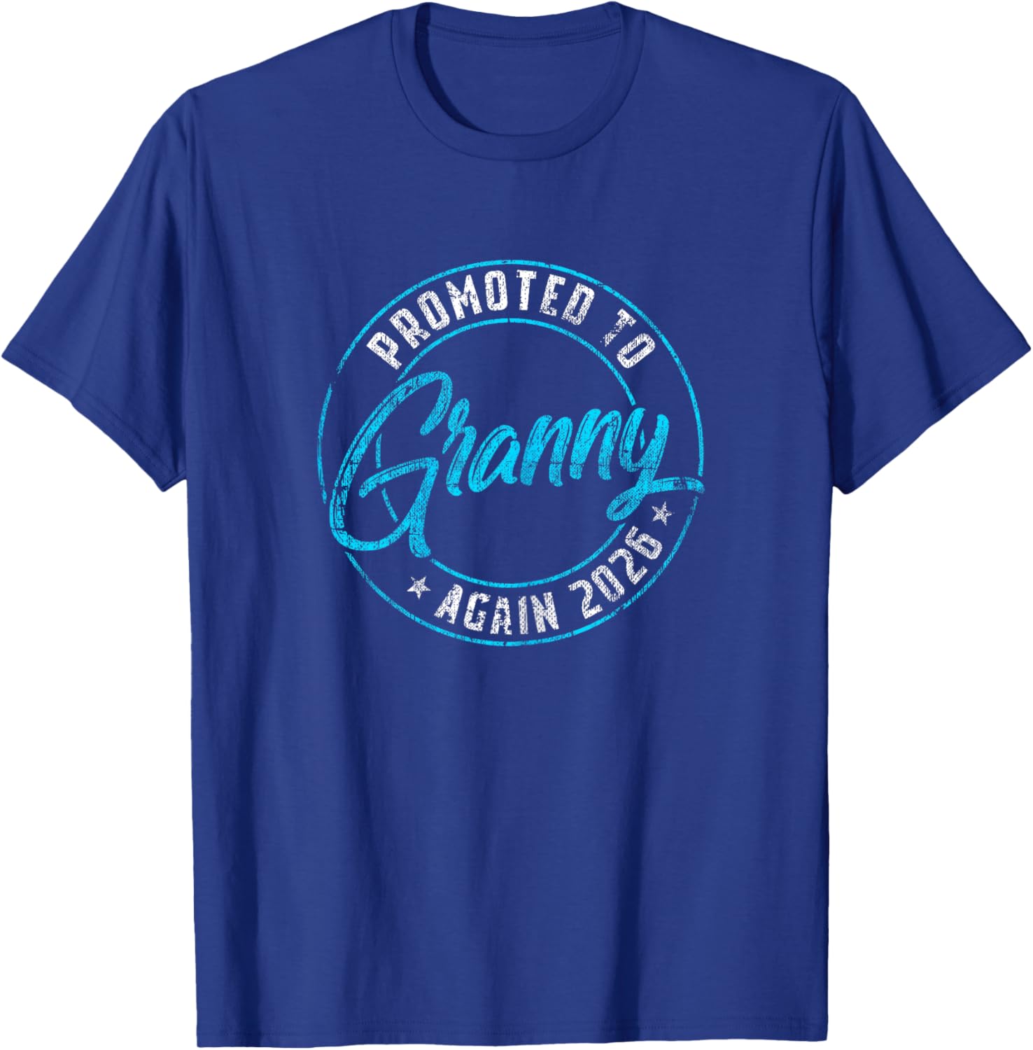 Promoted to Granny Again 2026 Grandma Vintage Reveal T-Shirt - T-Shirt | Royal