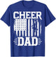 Cheer Dad - Cheerleading Dad USA Flag July 4th Cheerleader T-Shirt - T-Shirt | Royal
