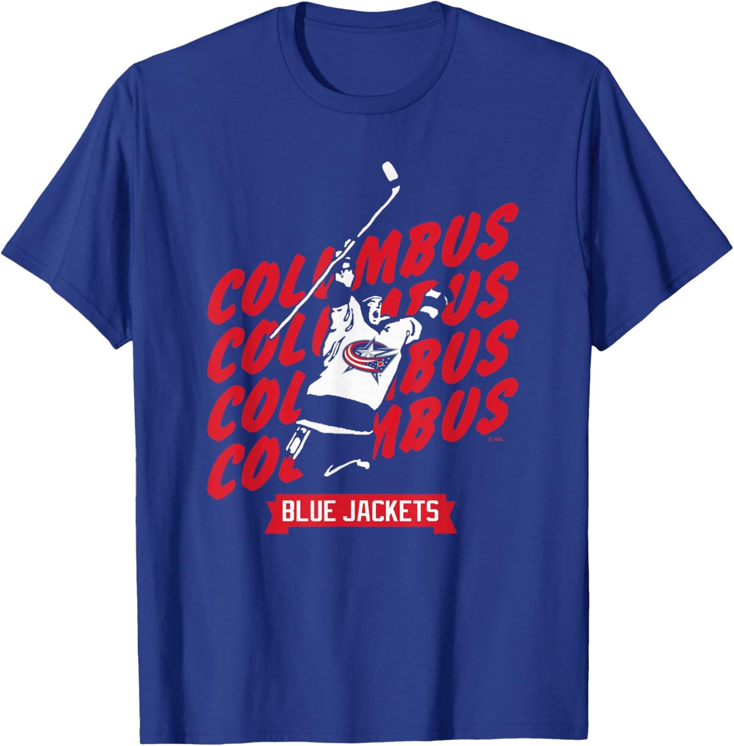 Columbus Blue Jackets Graffiti Navy Officially Licensed T-Shirt - T-Shirt | Royal