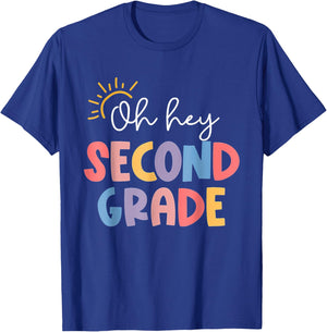 Oh Hey Second Grade First Day Of 2nd Grade Teacher Girls Kid T-Shirt - T-Shirt | Royal