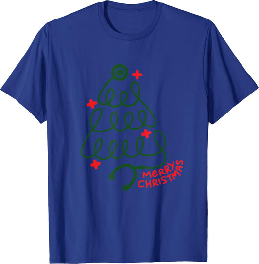 Merry Christmas Stethoscope CNA Nurse Holiday Medical Worker T-Shirt - T-Shirt | Royal