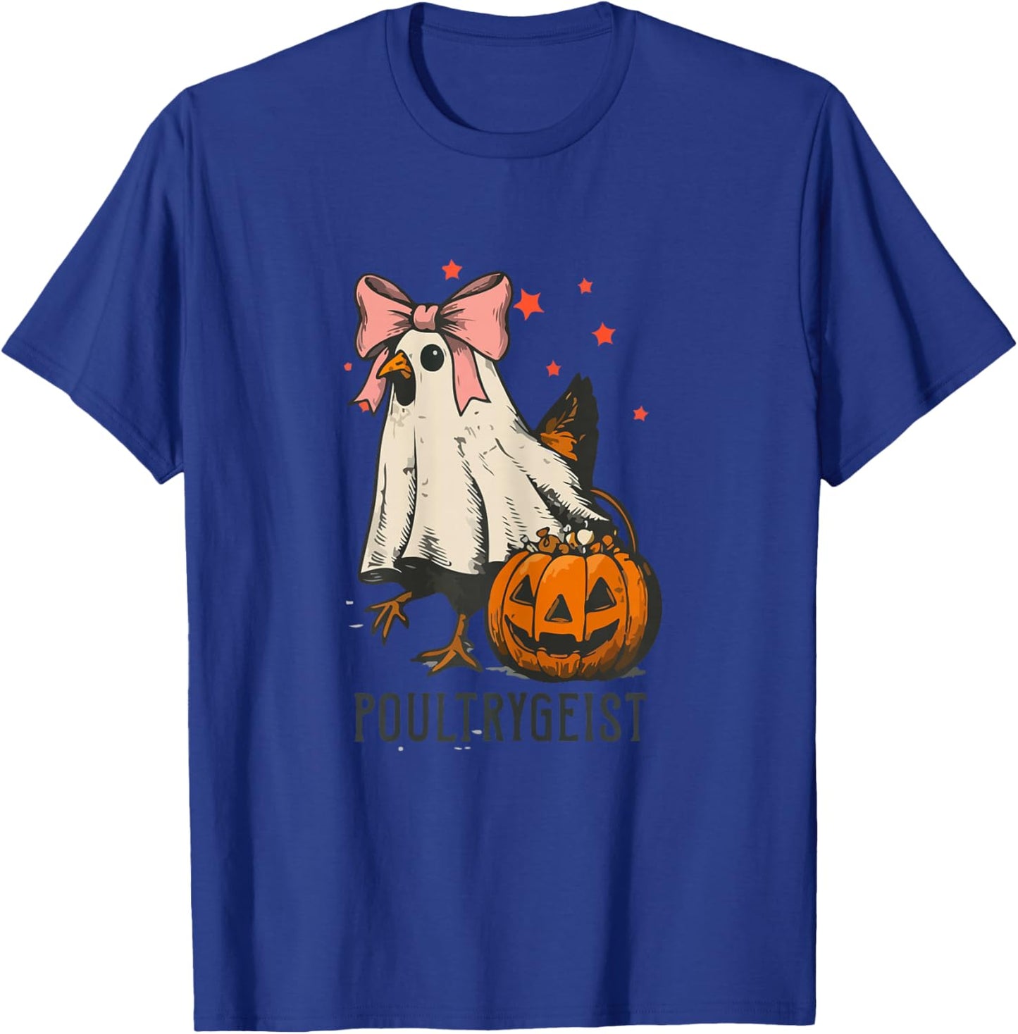 Poultrygeist Funny Chicken Ghost Halloween Spooky Season T-Shirt - T-Shirt | Royal