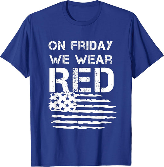 On Friday We Wear Red shirt, American Military Supportive T-Shirt - T-Shirt | Royal