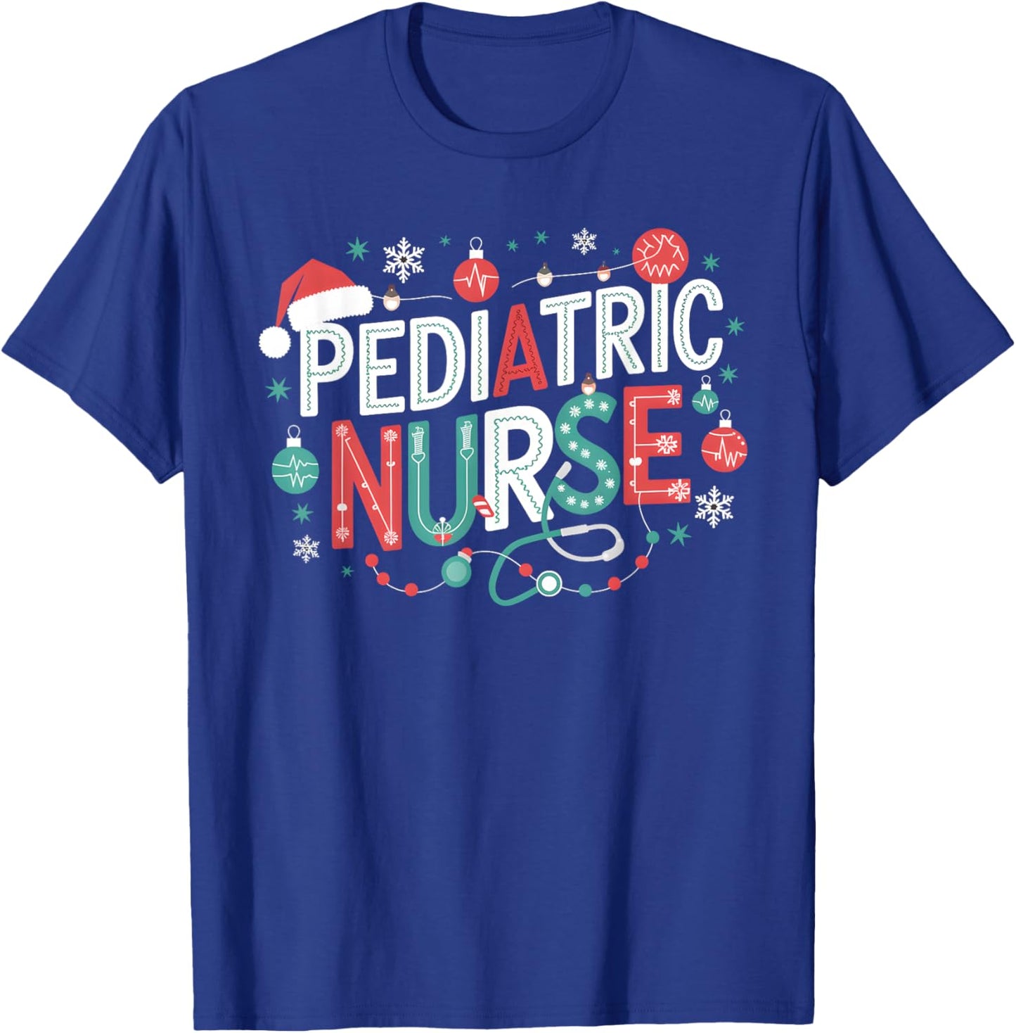 Peds Crew Pediatric Nurse Nursing Group Christmas Matching T-Shirt - T-Shirt | Royal