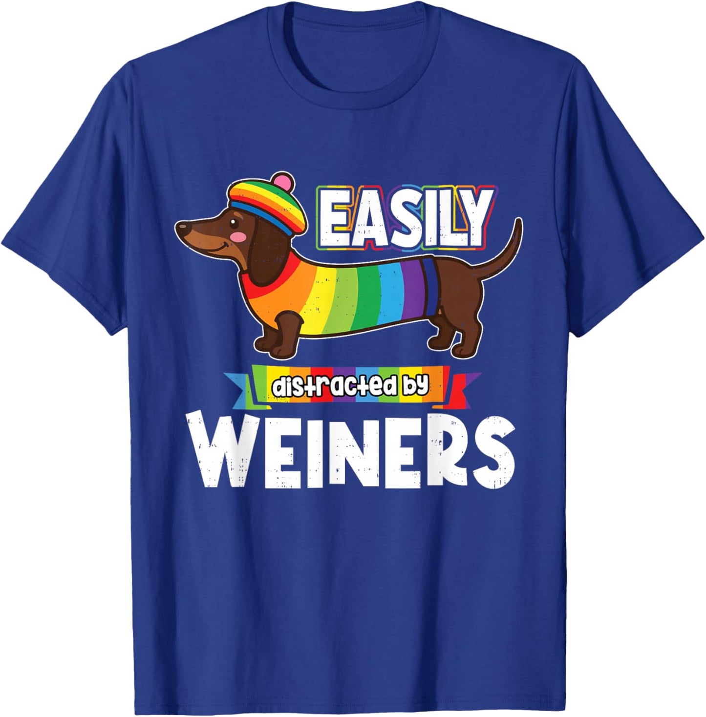 Funny Rainbow LGBT Love Weiners Dog Lover Gay Pride Ally Men T-Shirt - T-Shirt | Royal