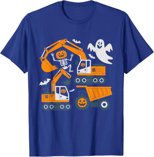 Construction Trucks Funny Spooky Halloween Costumes Toddler T-Shirt - T-Shirt | Royal