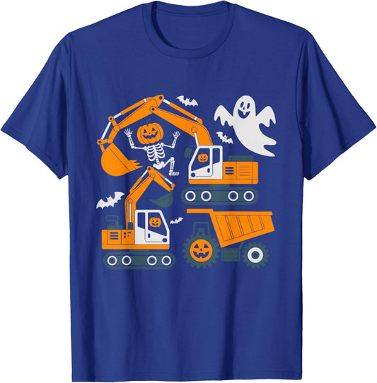 Construction Trucks Funny Spooky Halloween Costumes Toddler T-Shirt - T-Shirt | Royal
