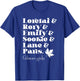 Gilmore Girls Name List T-Shirt - T-Shirt | Royal