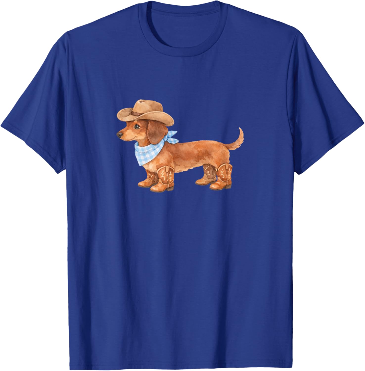 Aquarell Cowboy Dackel Baby Blue Western T-Shirt - T-Shirt | Royal