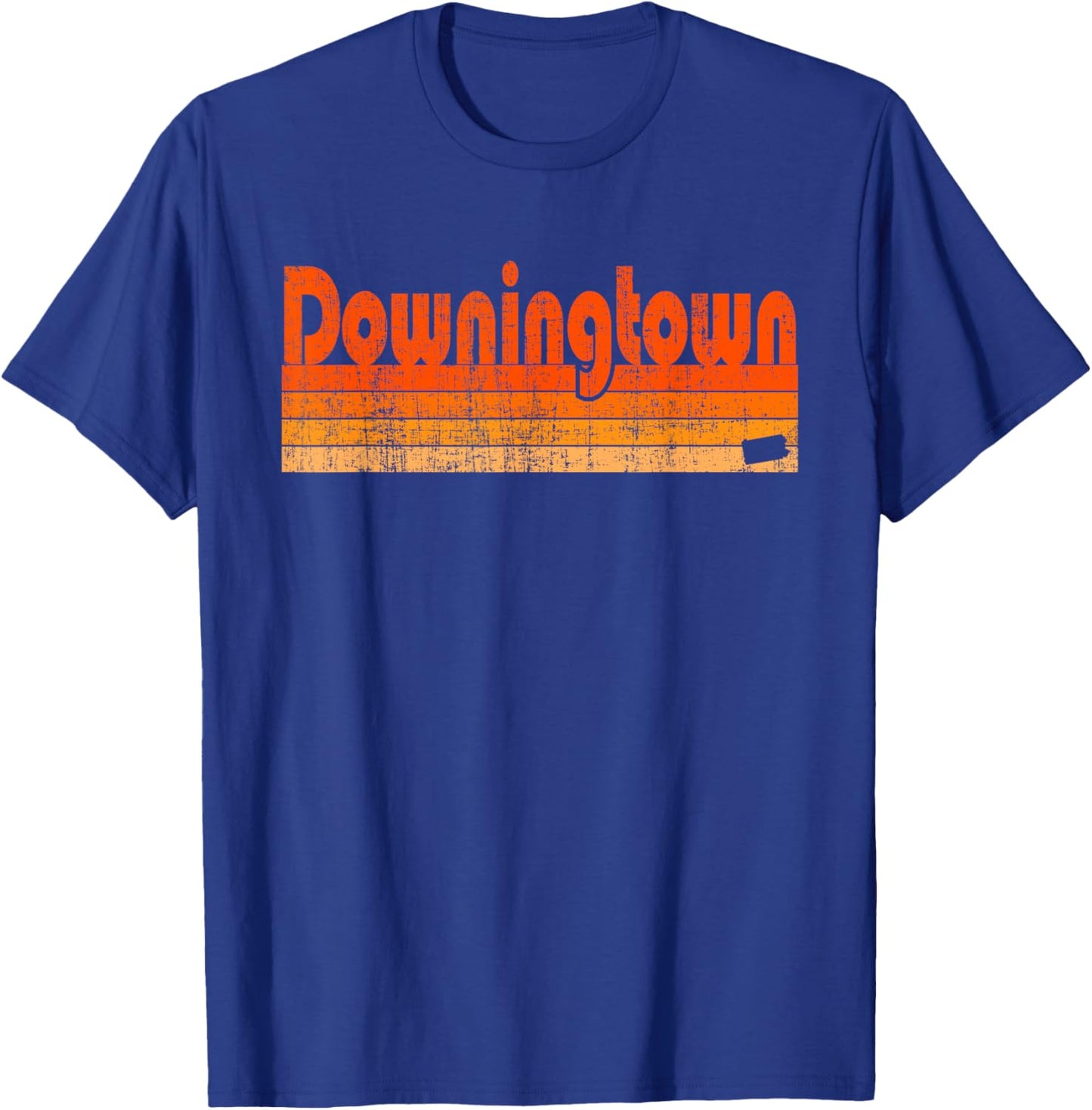 Downingtown, Pennsylvania Retro 80s Style T-Shirt - T-Shirt | Royal