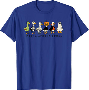 Just A Spooky Goose Halloween Silly Goose Funny Halloween T-Shirt - T-Shirt | Royal