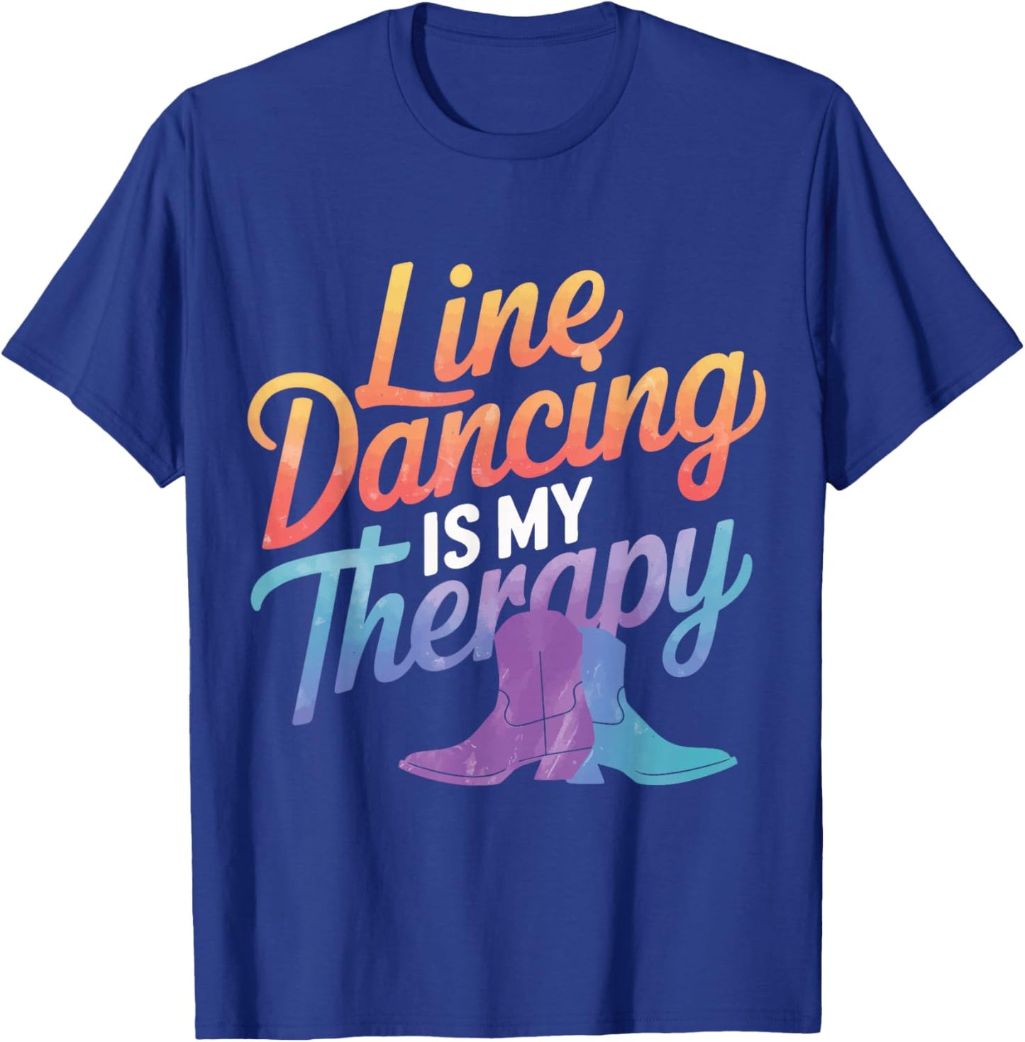 Line Dancing Line Dancing Is My Therapy T-Shirt - T-Shirt | Royal