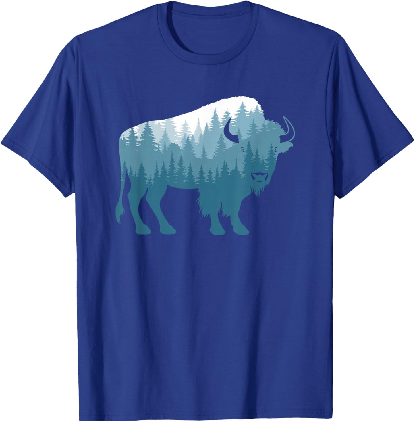 Bison Lover Buffalo Forest Men Women T-Shirt - T-Shirt | Royal