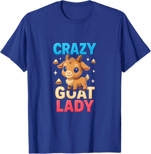 Crazy Goat Lady Funny Goat Lover Goat Mom Farmer T-Shirt - T-Shirt | Royal