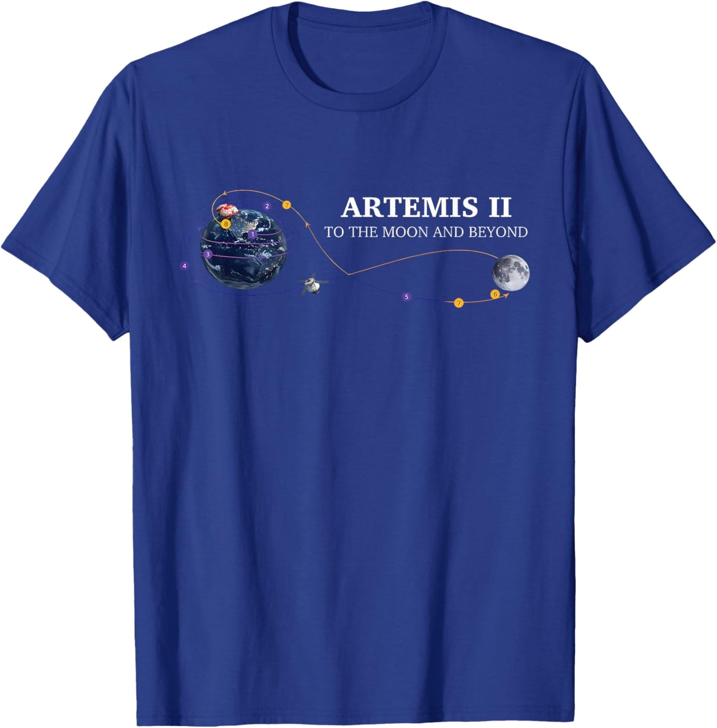 Artemis 2 Route Map SLS Rocket Launch Mission to The Moon T-Shirt - T-Shirt | Royal