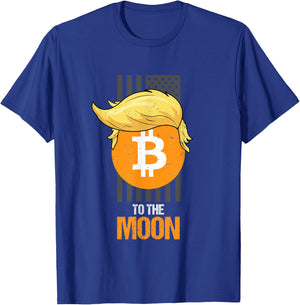 To The Moon Bitcoin Hodler American Patrotism Funny T-Shirt - T-Shirt | Royal