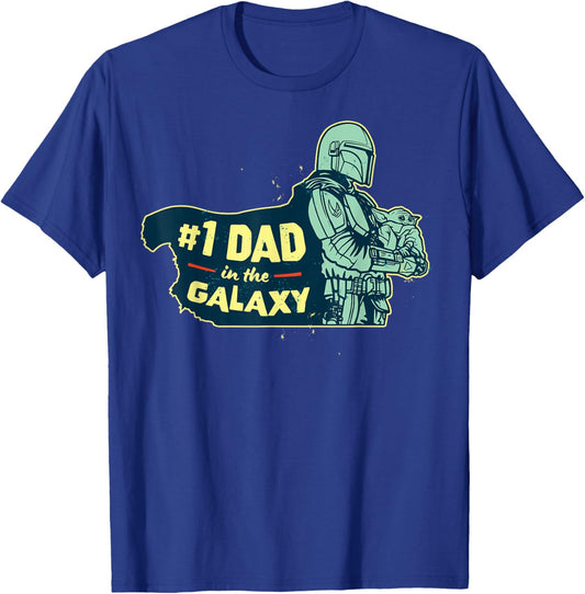 Star Wars The Mandalorian Father's Day #1 Dad In The Galaxy T-Shirt - T-Shirt | Royal