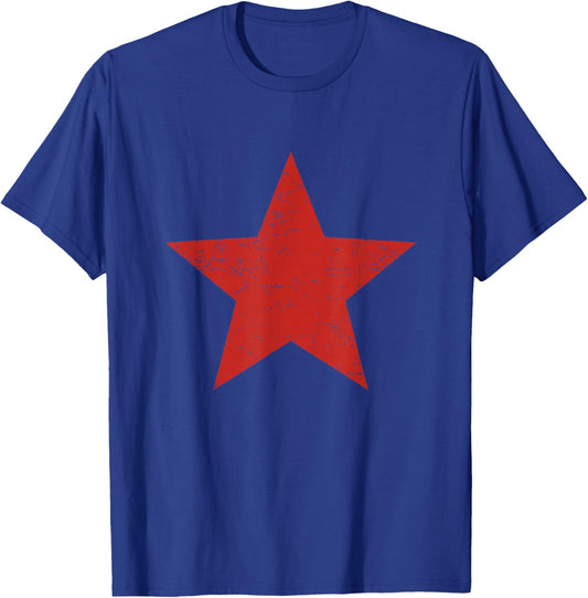 Grunge Alternative Distressed Red Star 90s rock band music T-Shirt - T-Shirt | Royal