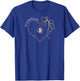 Florida State Seminoles Bow Heart Black Officially Licensed T-Shirt - T-Shirt | Royal