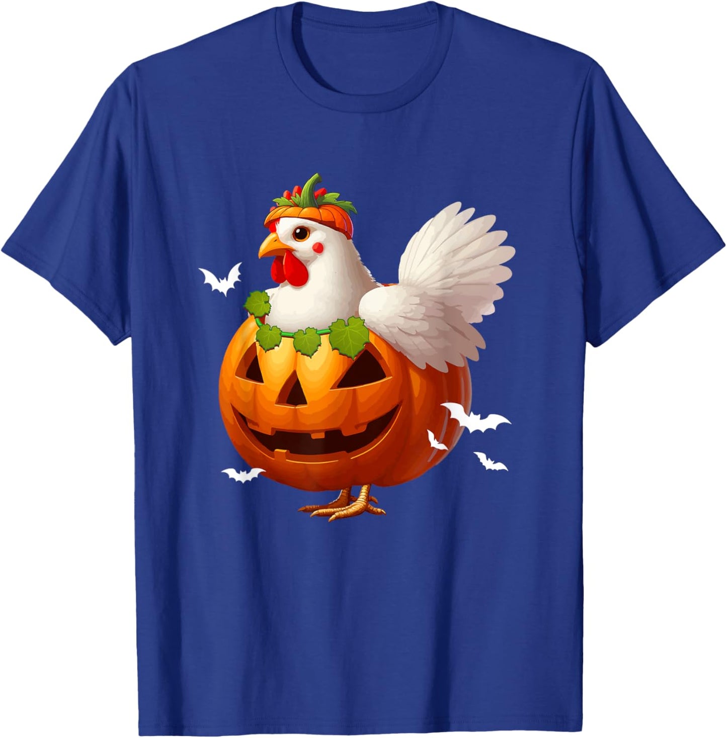 Chicken Cosplay Carved Pumpkin Halloween Costume Farmer Kids T-Shirt - T-Shirt | Royal