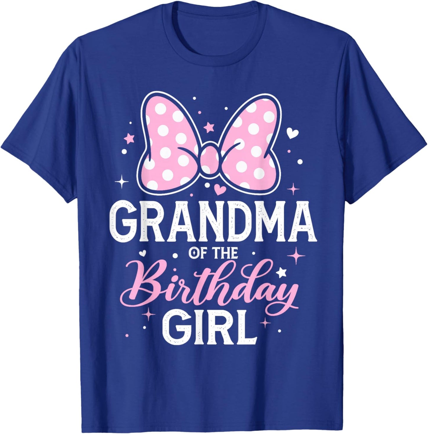 Grandma of The Birthday Girl Pink Bow Family Matching T-Shirt - T-Shirt | Royal