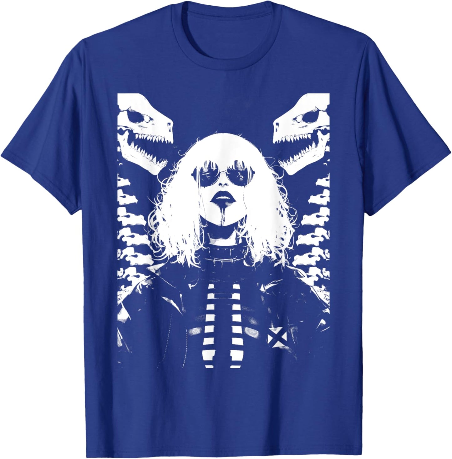 Horror Techwear Ghoul Girl Cybergoth Gothic Anime Manga T-Shirt - T-Shirt | Royal