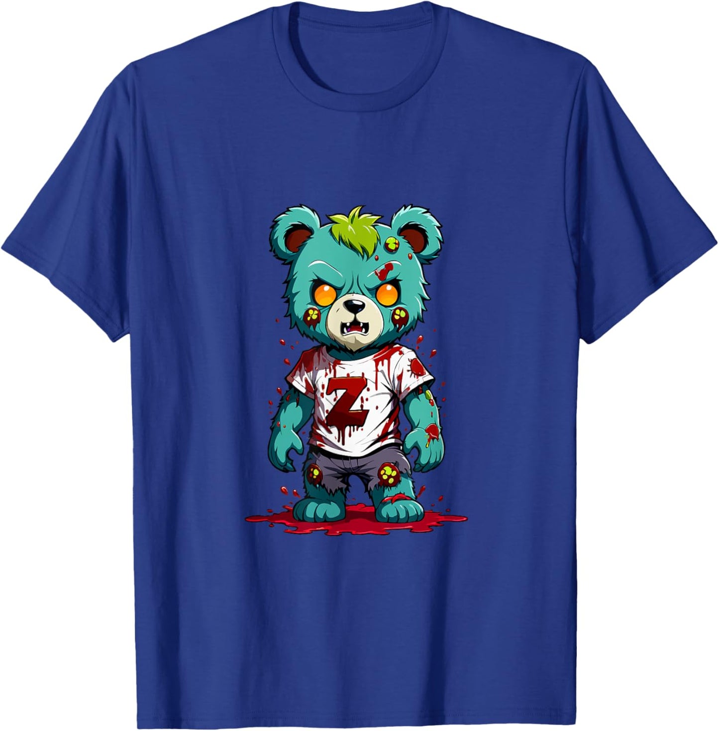 Teddy Bear Scary Zombie Halloween Costume T-Shirt - T-Shirt | Royal