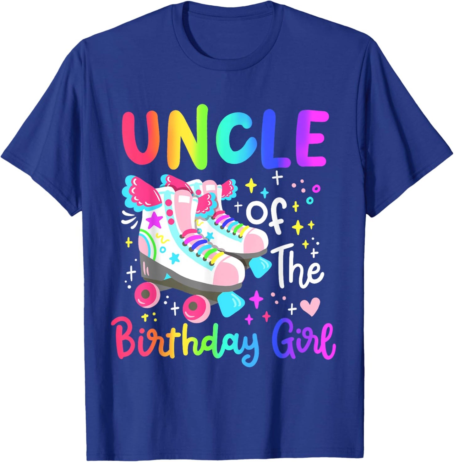 Uncle of the Birthday Girl Skater Roller Skate Family Party T-Shirt - T-Shirt | Royal