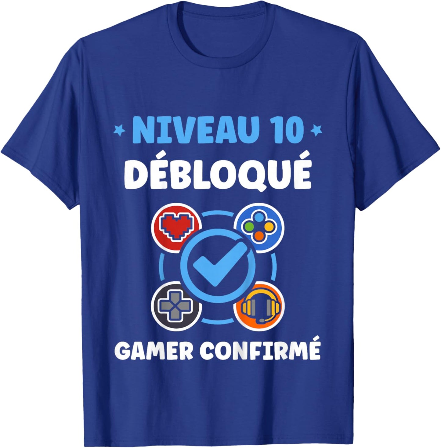 Enfant Gamer Niveau 10 Ans Geek Humour Anniversaire 10 Ans T-Shirt - T-Shirt | Royal
