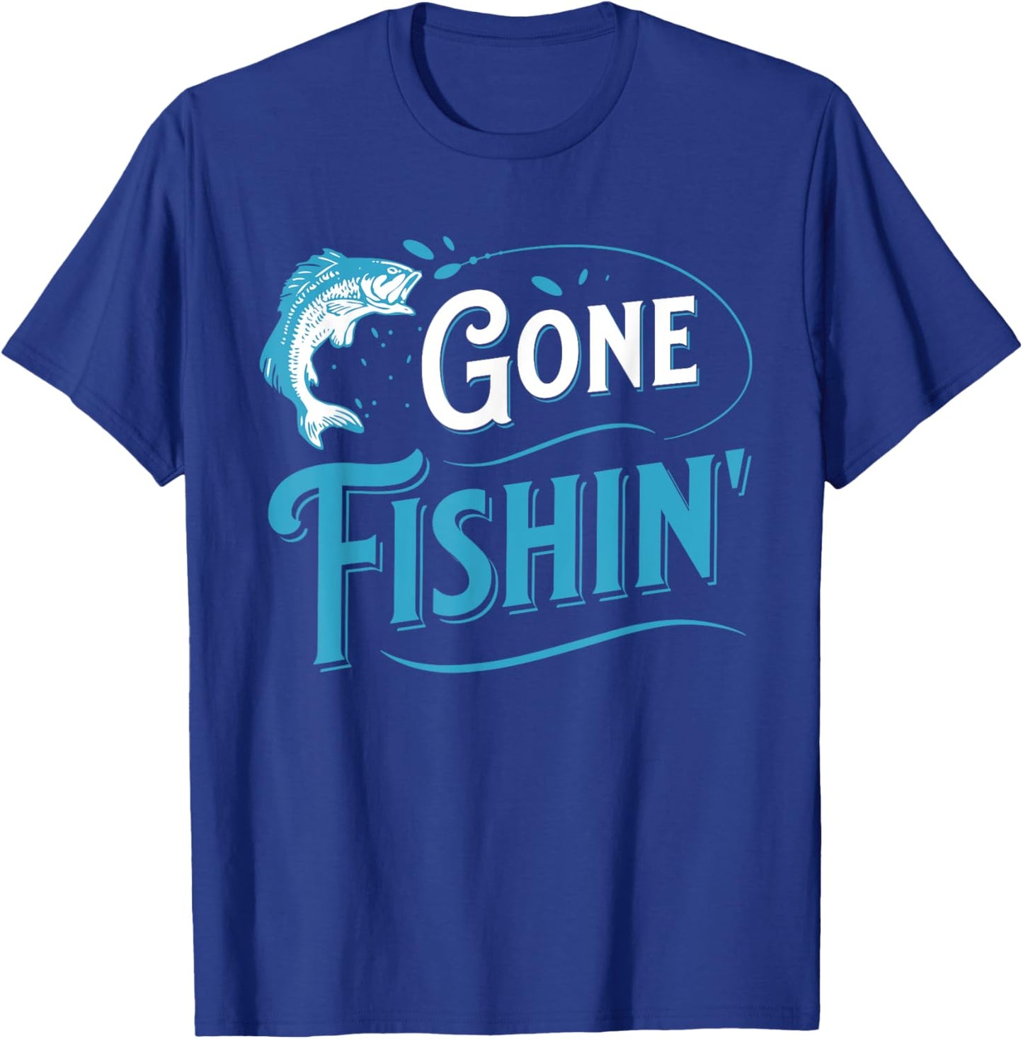Funny Fisherman Gone Fishing T-Shirt - T-Shirt | Royal