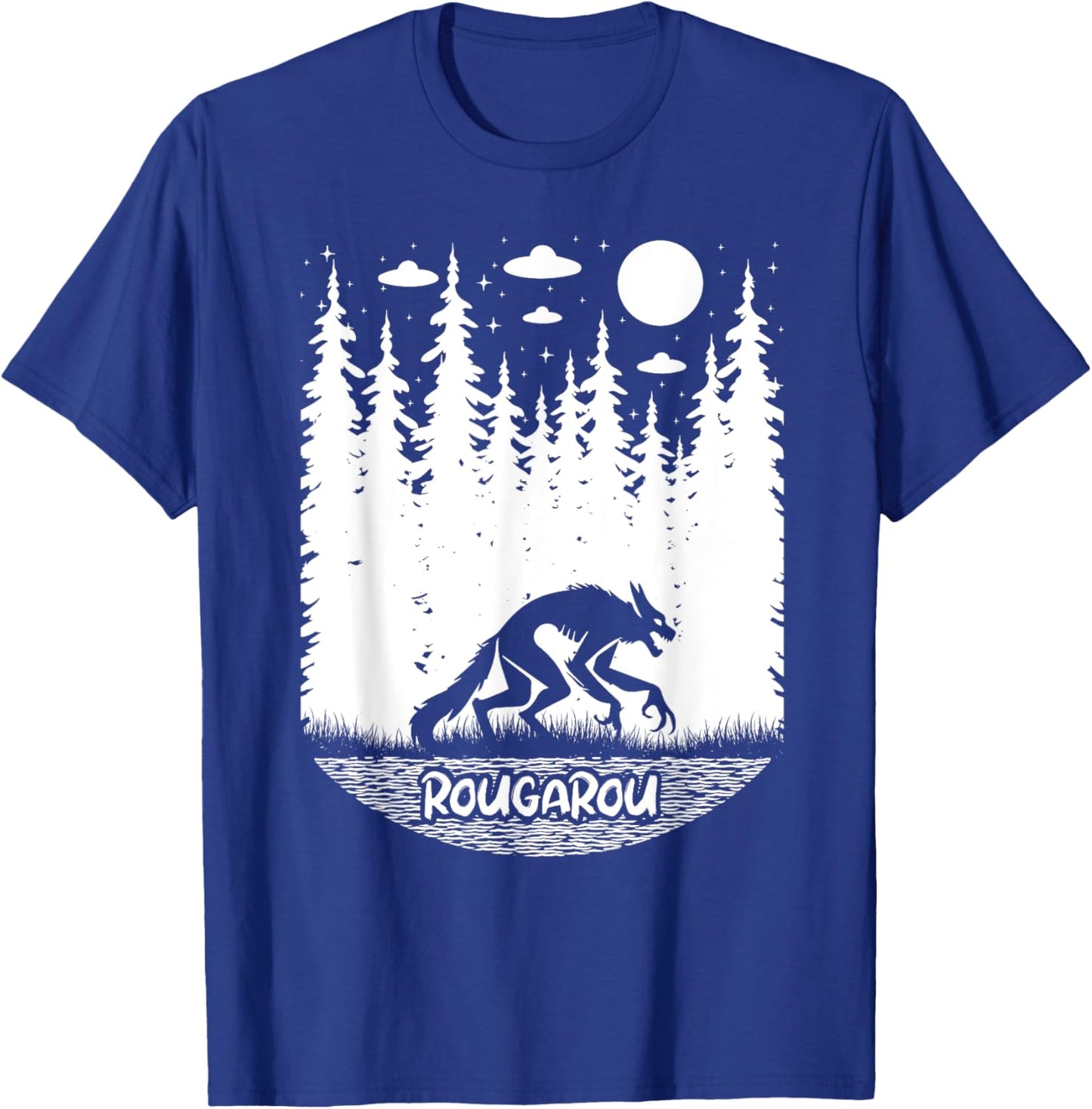 Funny Cryptid Rougarou Ufos Folklore Creature Cryptozoology T-Shirt - T-Shirt | Royal