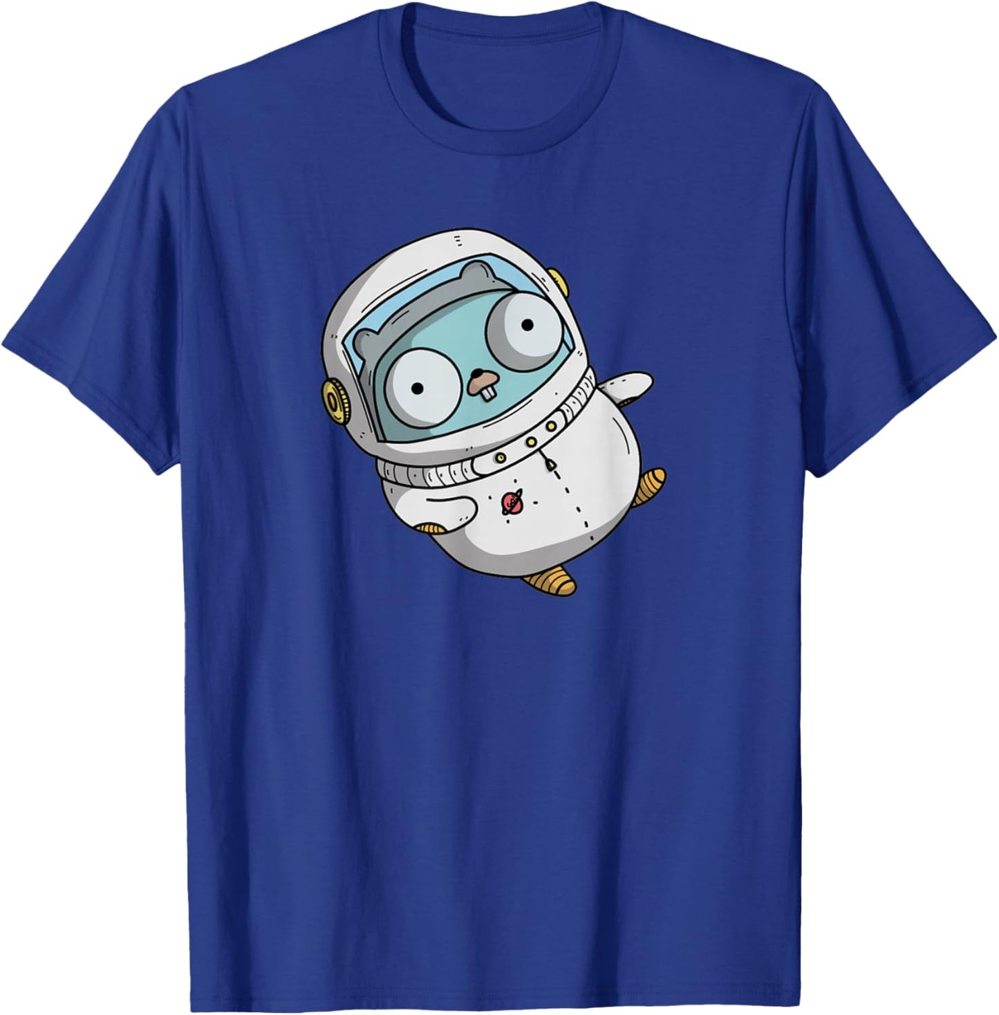 Astronaut Gopher - Fun Programmer Developer GO lang Logo T-Shirt - T-Shirt | Royal