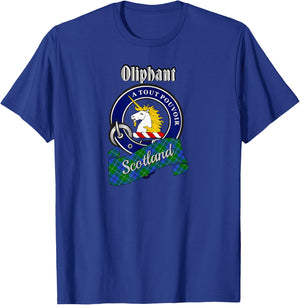 Oliphant Scottish Clan Badge & Tartan T-Shirt - T-Shirt | Royal