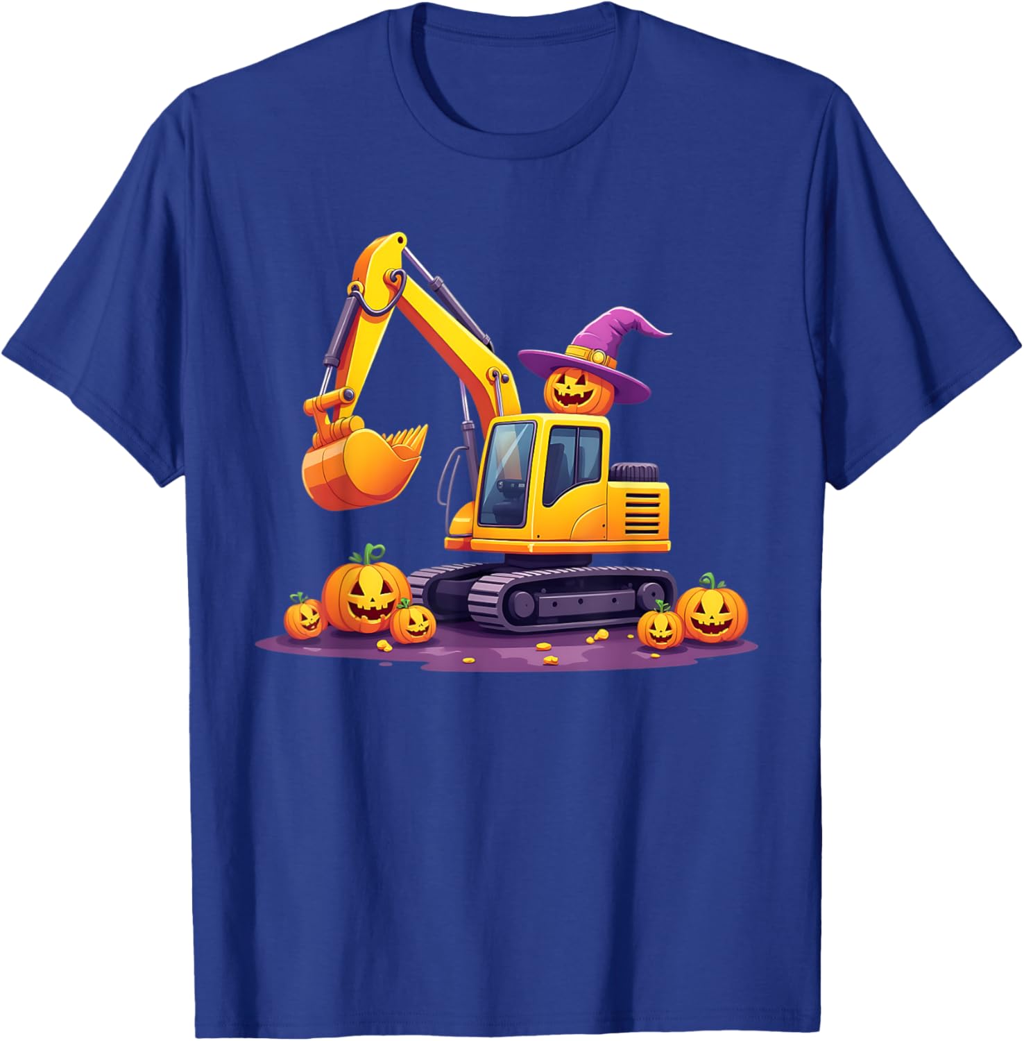 Spooky Construction Trucks Halloween Costume Toddler Boys T-Shirt - T-Shirt | Royal