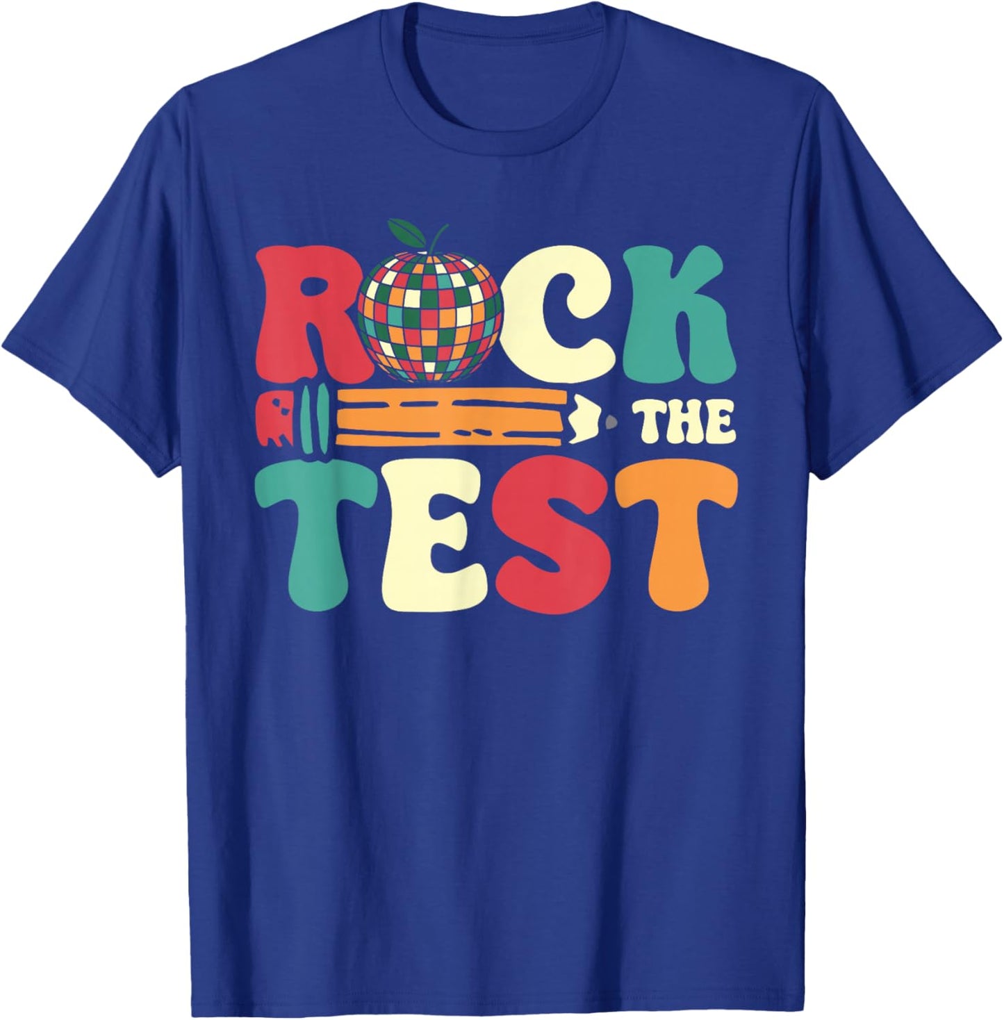 Rock The Test Day Disco Ball Testing Teacher T-Shirt - T-Shirt | Royal
