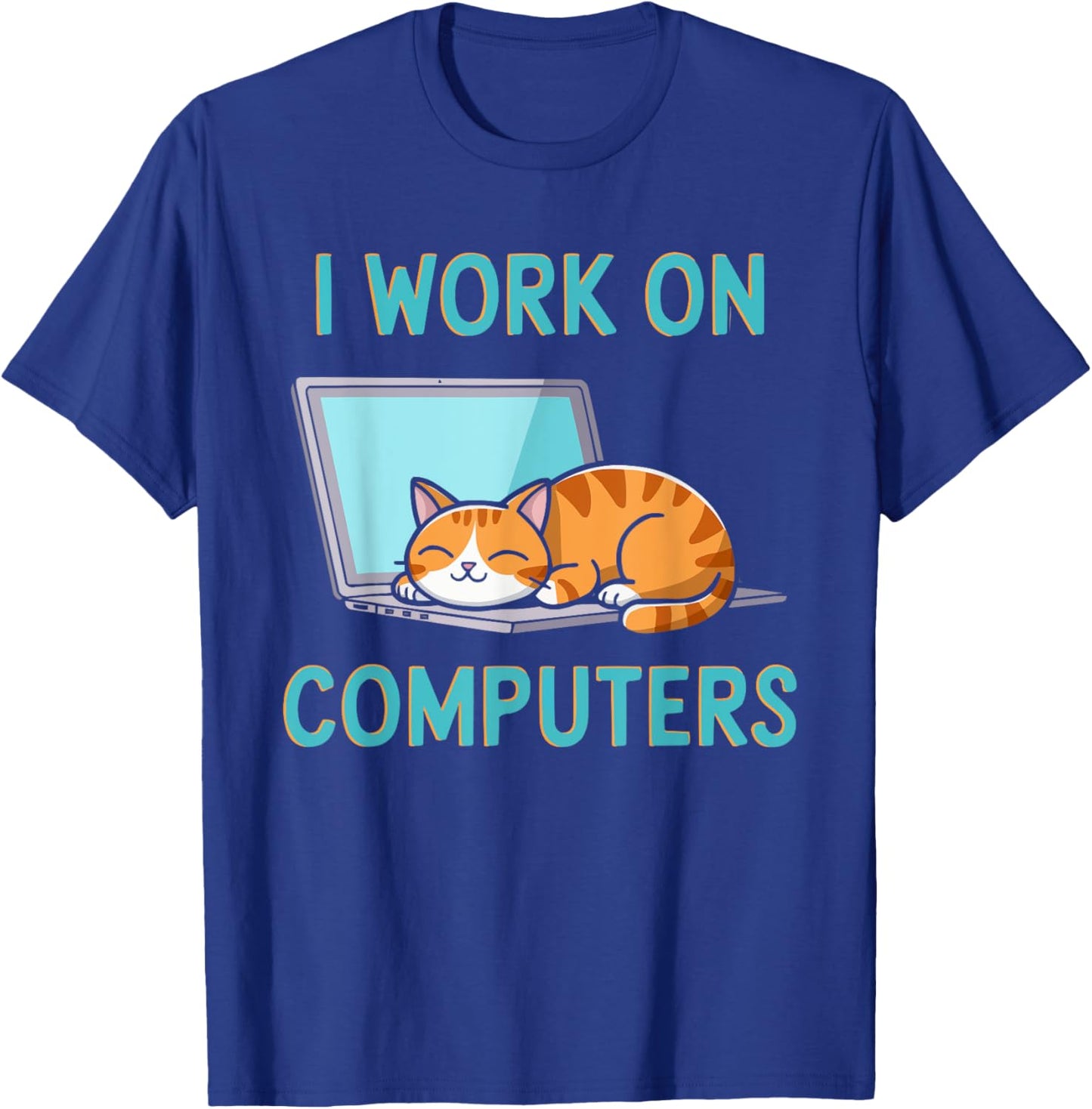 Programmer Cat Kitty Meow Animal Pet Computer Programming T-Shirt - T-Shirt | Royal