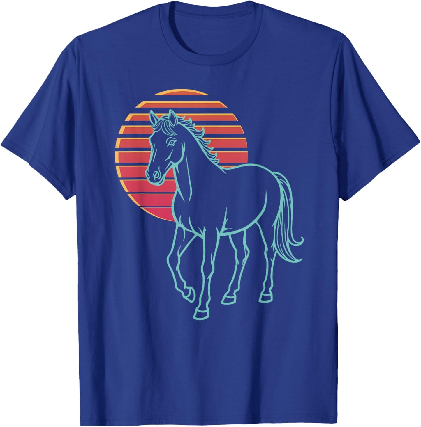 Horse Lover Animal Retro Synthwave 80s T-Shirt - T-Shirt | Royal