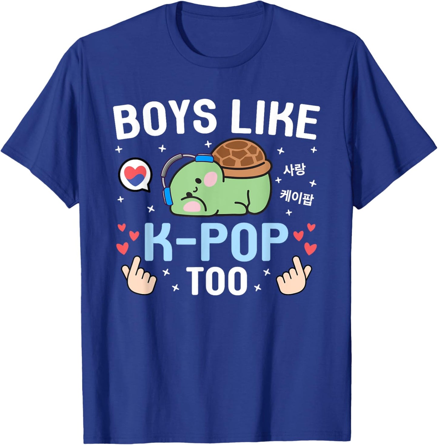 Boys Like K-Pop Too Cute Kawaii Turtle Korean Music K-Pop T-Shirt - T-Shirt | Royal