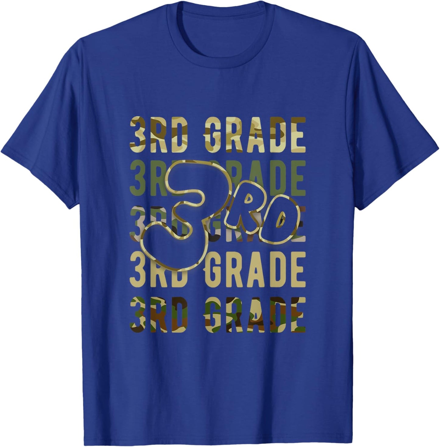 Camo Team 3rd Grade Squad Back To School Teacher Kids Boys T-Shirt - T-Shirt | Royal