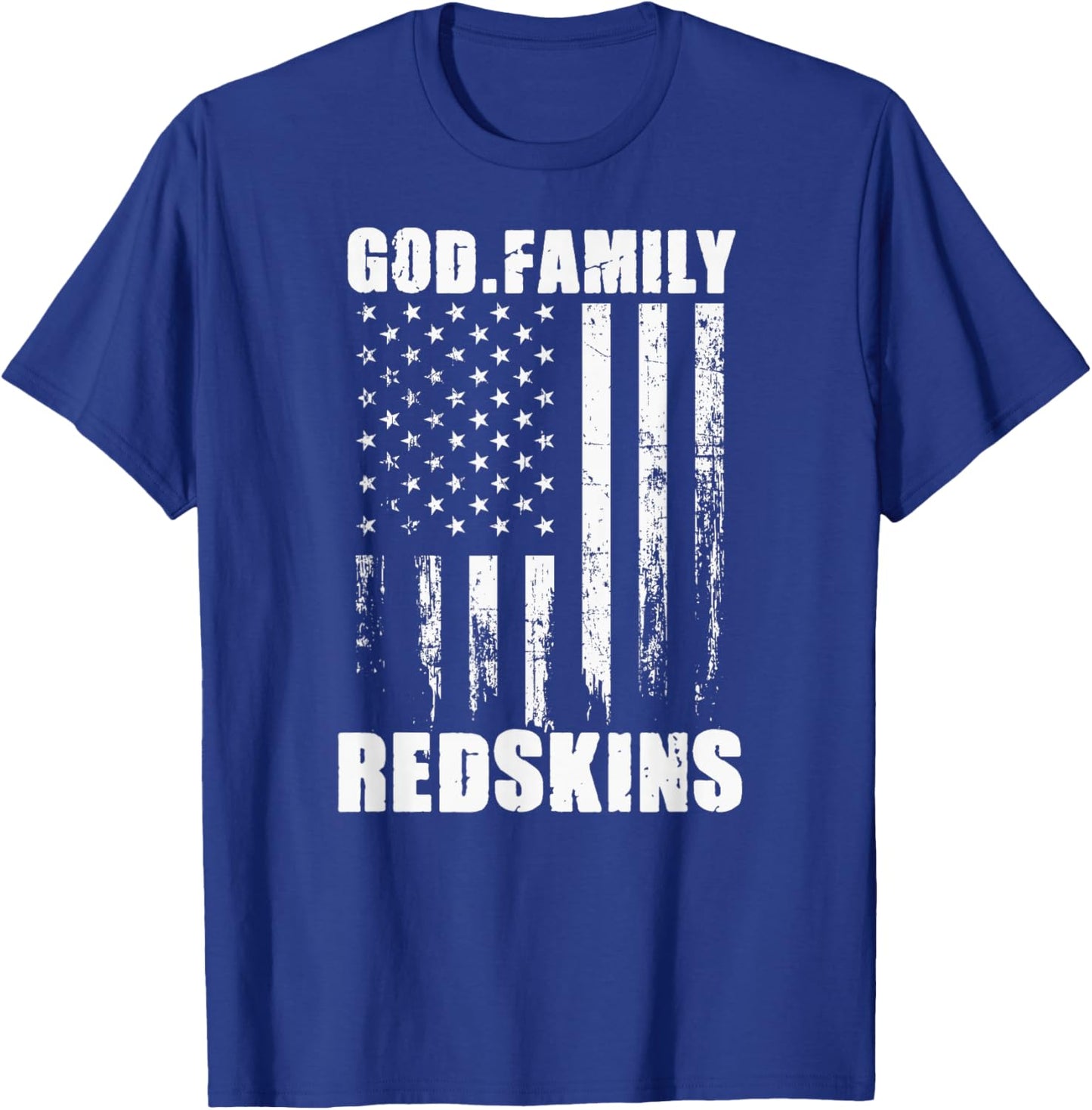 Bryan County Redskins God. Family. Vintage USA Flag T-Shirt - T-Shirt | Royal