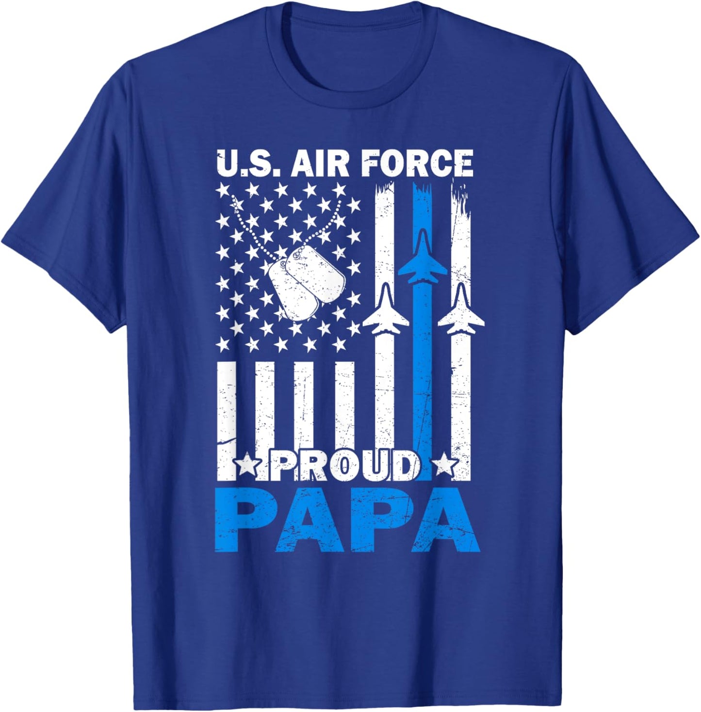 US Air Force USAF Veteran Proud Papa Family Matching T-Shirt - T-Shirt | Royal