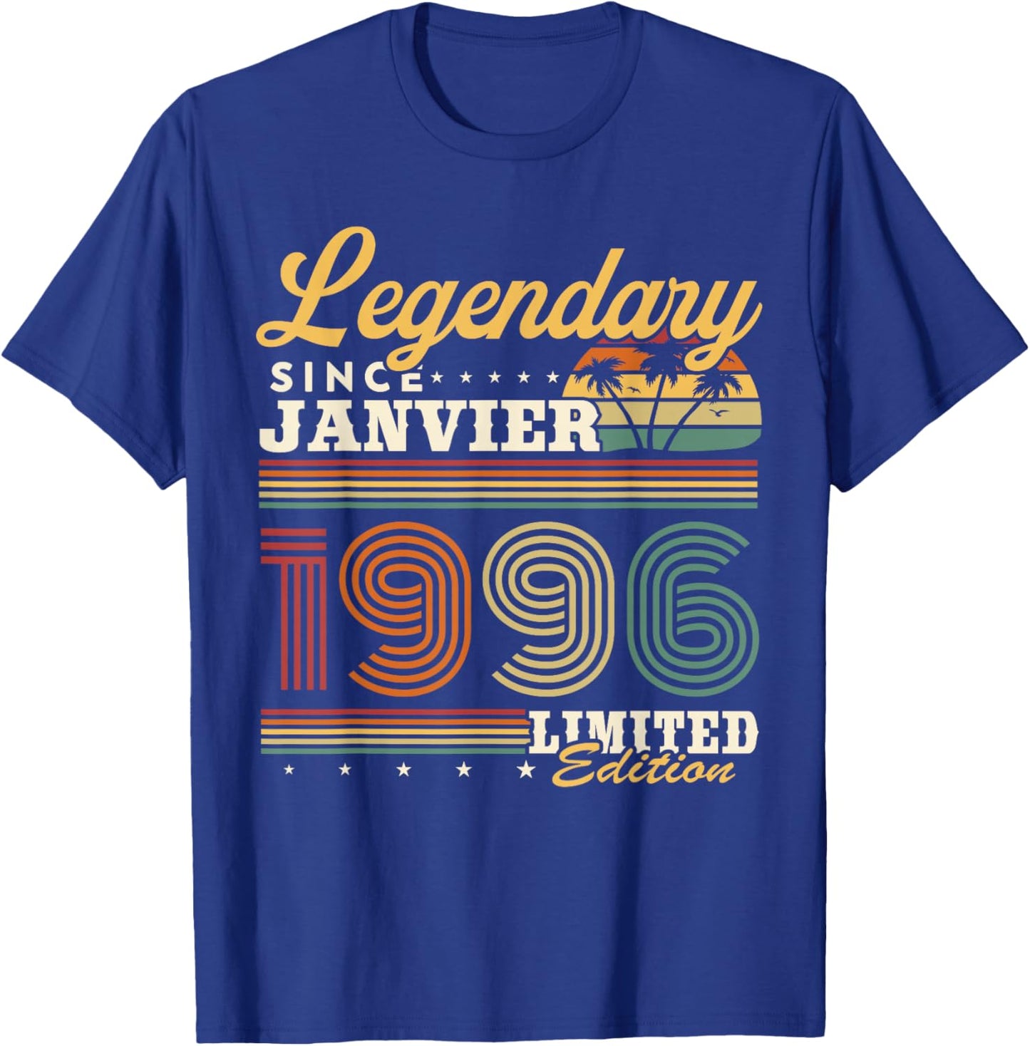 Vintage Birthday Gift 30 Years Born in January 1996 T-Shirt - T-Shirt | Royal