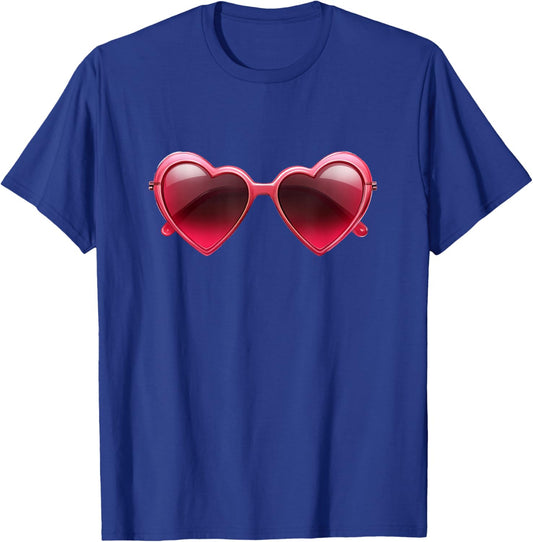 Funny Sunglasses Outfit with Heart Shaped Glasses T-Shirt - T-Shirt | Royal